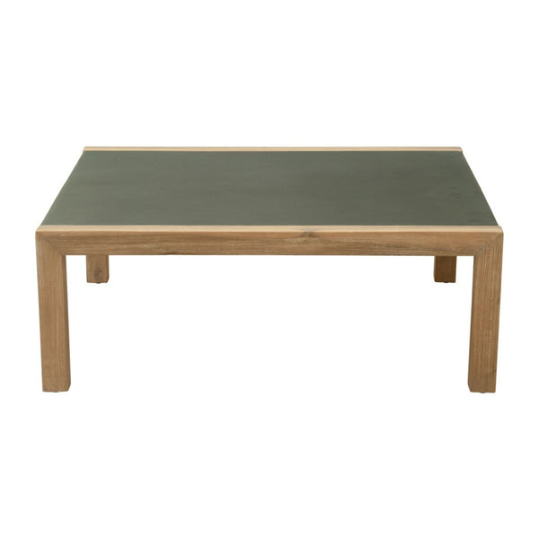 HomeRoots 36" Gray Square Concrete Outdoor Coffee Table - Modern, Durable Design for Effortless Entertaining & Relaxation 668154