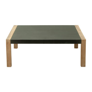 HomeRoots 36" Gray Square Concrete Outdoor Coffee Table - Modern, Durable Design for Effortless Entertaining & Relaxation 668154