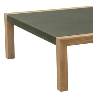 HomeRoots 36" Gray Square Concrete Outdoor Coffee Table - Modern, Durable Design for Effortless Entertaining & Relaxation 668154