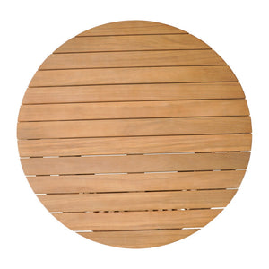 HomeRoots 32" Natural Rounded Solid Wood Coffee Table - Elegant Acacia Design for Outdoor Living Spaces 668158