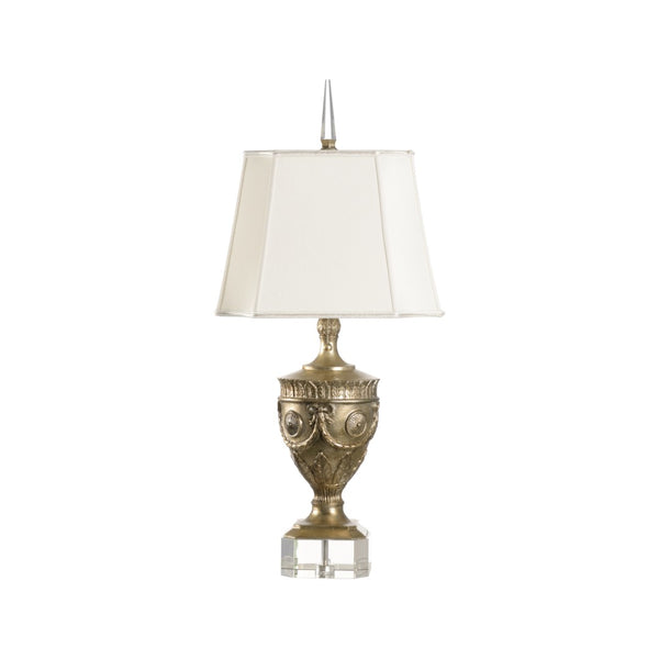 Wildwood Athena Sculptural Lamp In Champagne — Hand-Finished Cast Design With Acrylic Base, Warm Glow (98) 66816