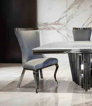 English Elm Glam 2-Piece Side Chair Set With Tiger Print Upholstered Seat And Silver Legs For Stylish Spaces B2741S00729