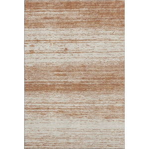 HomeRoots 8' X 10' Stylish Rust and Beige Striped Washable Area Rug with UV Protection for Everyday Use 668167