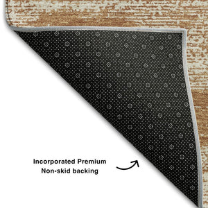 HomeRoots 8' X 10' Stylish Rust and Beige Striped Washable Area Rug with UV Protection for Everyday Use 668167