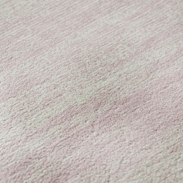 HomeRoots 8' Pink and Ivory Striped Round Rug - Washable, UV Protected, Durable, Perfect for Kids & Pets! 668172
