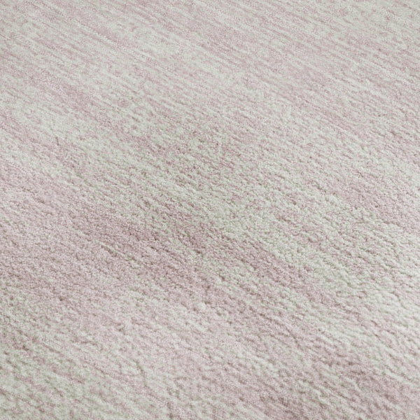 HomeRoots 9' X 12' Pink And Ivory Striped Washable Area Rug - Durable, Stain-Resistant, UV Protected Design! 668174
