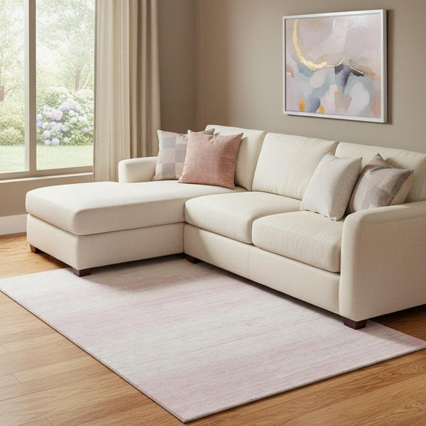 HomeRoots 10' Pink and Ivory Striped Washable Area Rug - UV Protected, Durable, Stylish for Family Homes! 668175