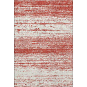 HomeRoots 5' X 8' Red And Ivory Striped Area Rug - Washable, UV-Protected, Stain-Resistant for Everyday Use 668177