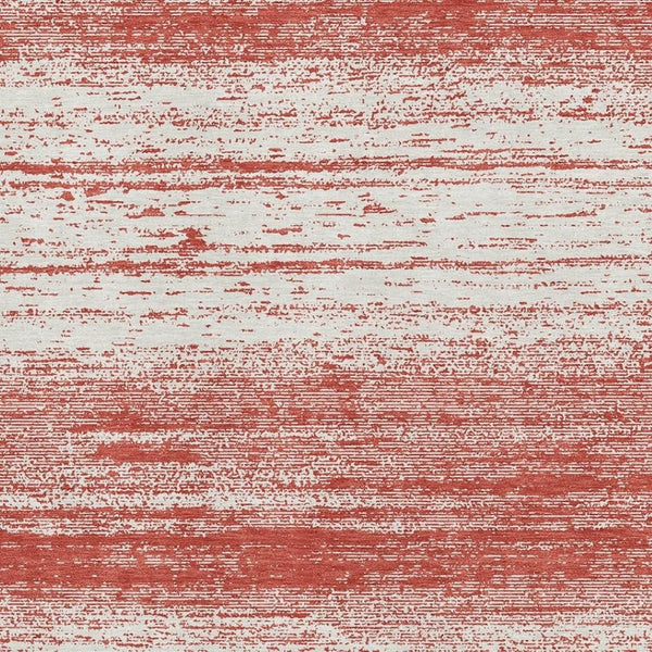 HomeRoots 9' X 12' Red And Ivory Striped Washable Area Rug - Durable, UV-Protected, Easy-Care for Active Homes 668180