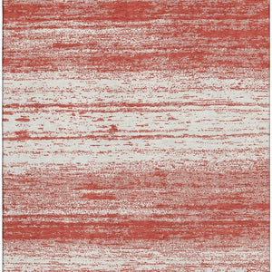 HomeRoots 9' X 12' Red And Ivory Striped Washable Area Rug - Durable, UV-Protected, Easy-Care for Active Homes 668180