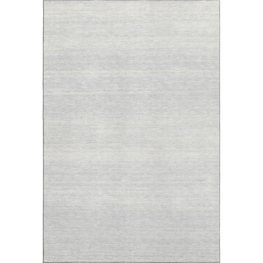 HomeRoots 9' X 12' Silver and Gray Striped Area Rug - Durable, Washable, Stain-Resistant with UV Protection! 668186
