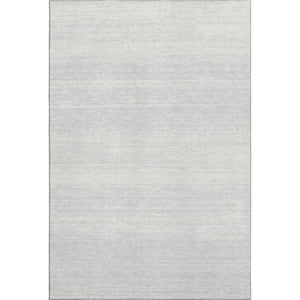 HomeRoots 9' X 12' Silver and Gray Striped Area Rug - Durable, Washable, Stain-Resistant with UV Protection! 668186