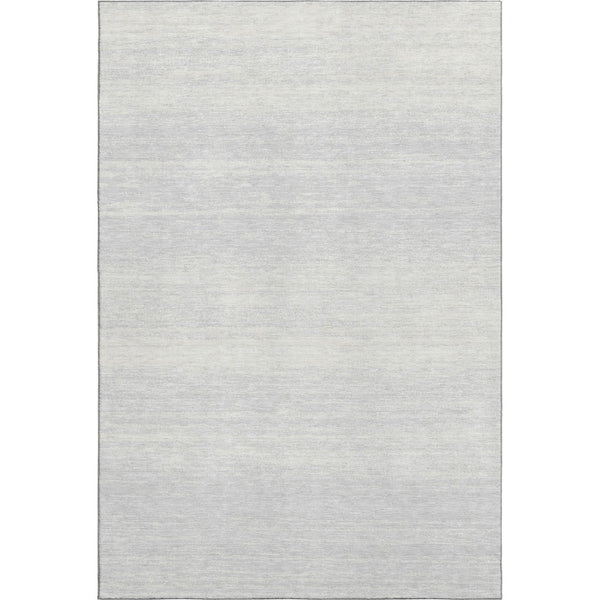 HomeRoots 9' X 12' Silver and Gray Striped Area Rug - Durable, Washable, Stain-Resistant with UV Protection! 668186