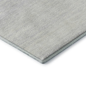 HomeRoots 9' X 12' Silver and Gray Striped Area Rug - Durable, Washable, Stain-Resistant with UV Protection! 668186