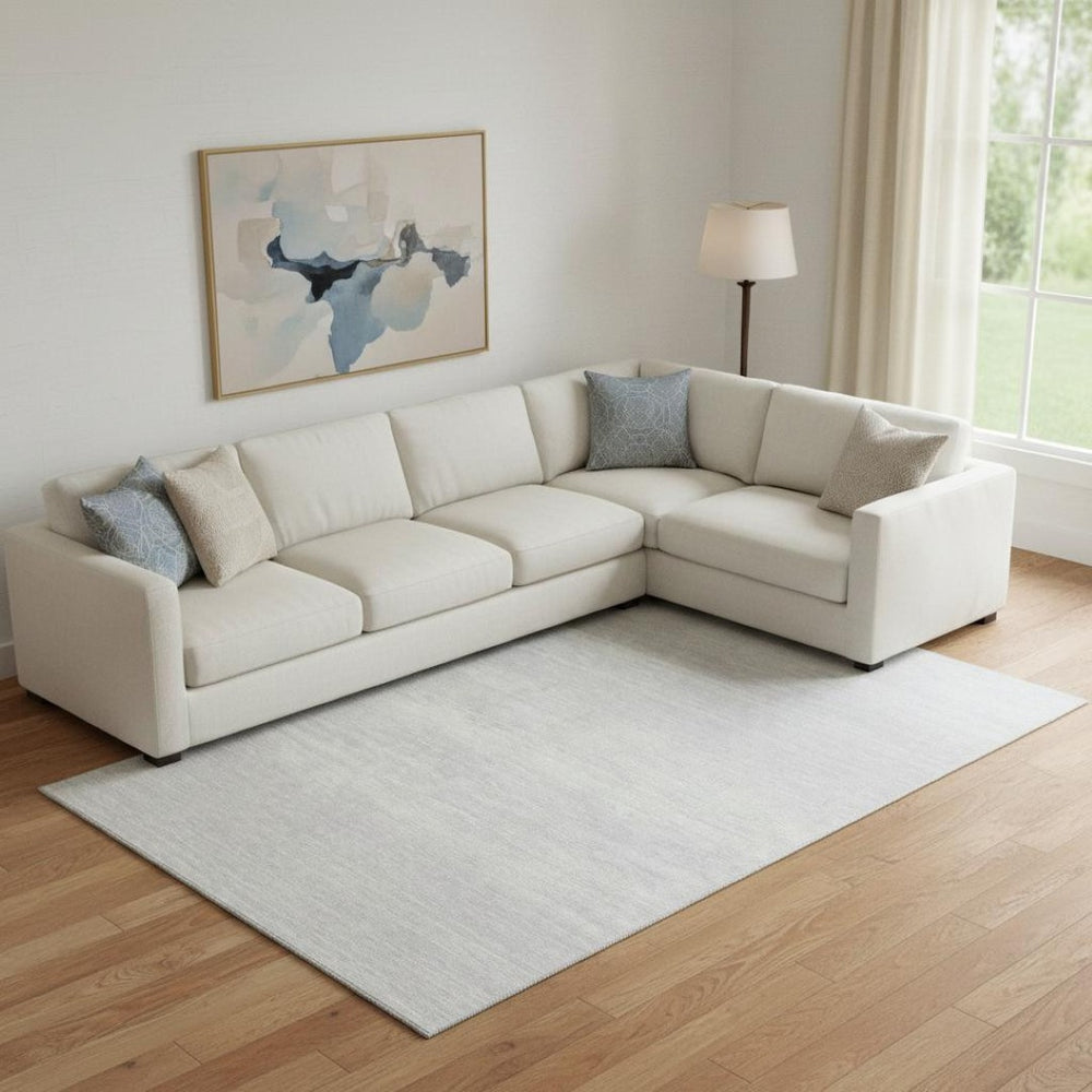 HomeRoots 10' Stylish Silver and Gray Striped Washable Area Rug with UV Protection for Family Spaces 668187