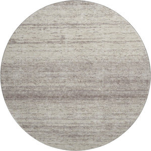 HomeRoots 8' Durable Taupe and Beige Striped Round Rug – Washable, UV Protected, Perfect for High-Traffic Areas! 668190