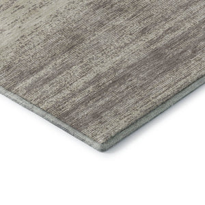 HomeRoots 9' X 12' Taupe & Beige Striped Area Rug - Washable, UV Protected, Durable for Living Spaces & More! 668192