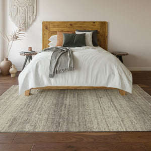 HomeRoots 9' X 12' Taupe & Beige Striped Area Rug - Washable, UV Protected, Durable for Living Spaces & More! 668192