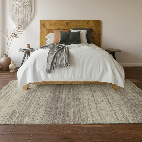 HomeRoots 9' X 12' Taupe & Beige Striped Area Rug - Washable, UV Protected, Durable for Living Spaces & More! 668192