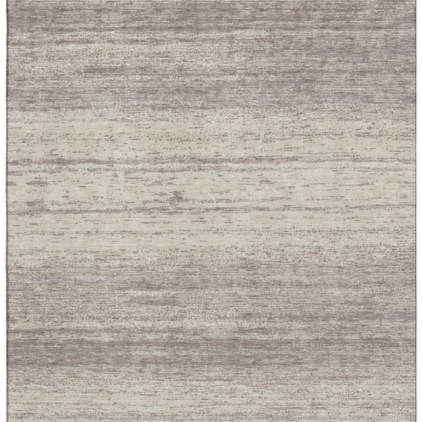 HomeRoots 9' X 12' Taupe & Beige Striped Area Rug - Washable, UV Protected, Durable for Living Spaces & More! 668192