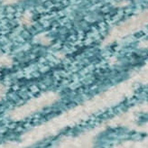 HomeRoots 8' X 10' Teal and Ivory Striped Area Rug - Washable, UV Protected, Perfect for Busy Homes & Outdoors! 668197