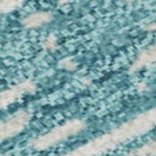 HomeRoots 9' X 12' Teal and Ivory Striped Area Rug - Washable, UV Resistant, Perfect for High Traffic Spaces 668198