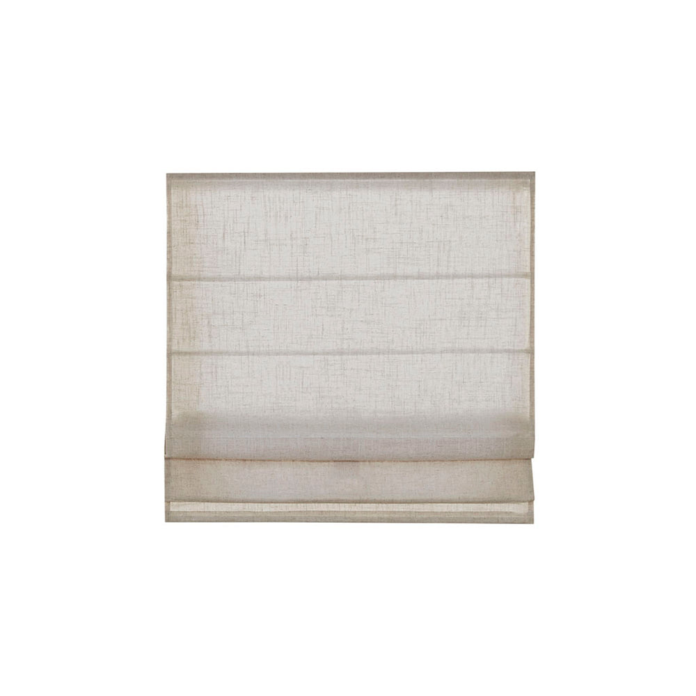 JLA Home Madison Park - Linen Kyler Roman Shade Cordless Light-Filtering Linen-Blend Fabric OEKO-TEX Certified, Soft White Texture Natural MP40-7981
