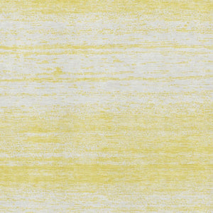 HomeRoots 5' X 8' Striped Yellow & Ivory Area Rug - Washable, UV-Protected, Stain-Resistant for Indoor & Outdoor Use 668201