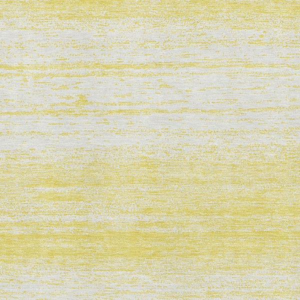 HomeRoots 5' X 8' Striped Yellow & Ivory Area Rug - Washable, UV-Protected, Stain-Resistant for Indoor & Outdoor Use 668201