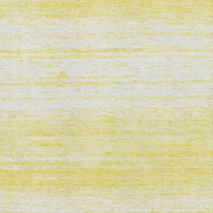 HomeRoots 8' X 10' Cheerful Yellow & Ivory Striped Washable Area Rug with UV Protection for Busy Homes 668203