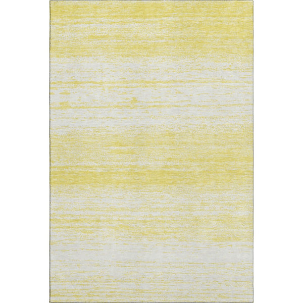 HomeRoots 10' Yellow and Ivory Striped Area Rug - Washable, UV Protected, Durable for Homes with Pets & Kids 668205