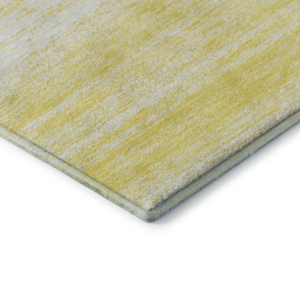 HomeRoots 10' Yellow and Ivory Striped Area Rug - Washable, UV Protected, Durable for Homes with Pets & Kids 668205