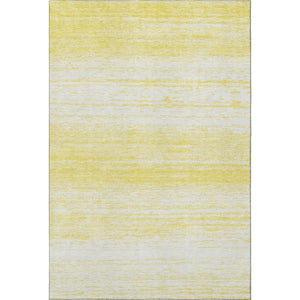 HomeRoots 10' Yellow and Ivory Striped Area Rug - Washable, UV Protected, Durable for Homes with Pets & Kids 668205