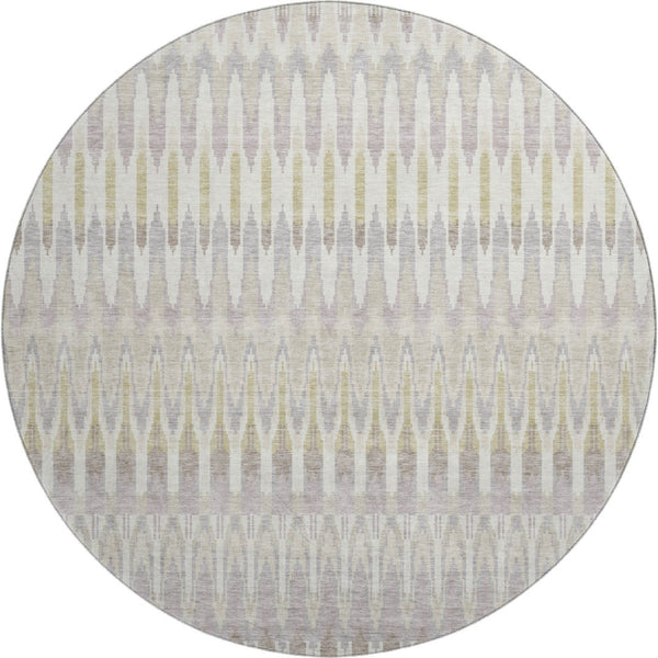 HomeRoots 8' Beige Gold & Gray Southwestern Area Rug with UV Protection - Durable, Washable, Stylish Design! 668208