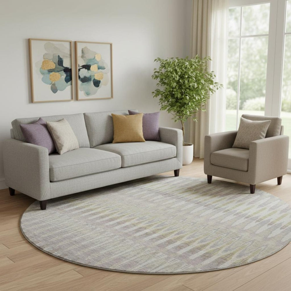 HomeRoots 8' Beige Gold & Gray Southwestern Area Rug with UV Protection - Durable, Washable, Stylish Design! 668208