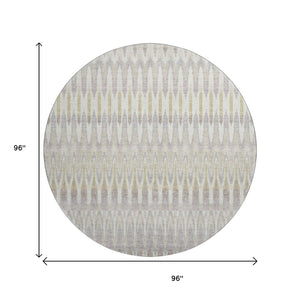 HomeRoots 8' Beige Gold & Gray Southwestern Area Rug with UV Protection - Durable, Washable, Stylish Design! 668208