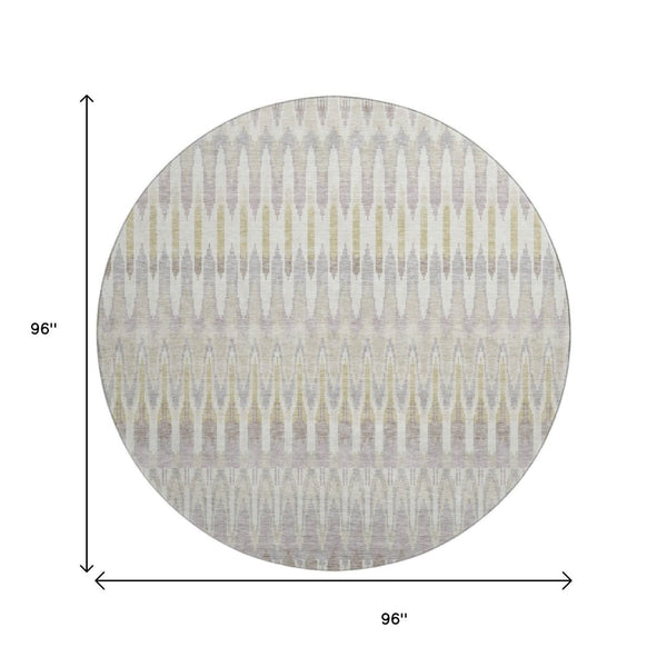 HomeRoots 8' Beige Gold & Gray Southwestern Area Rug with UV Protection - Durable, Washable, Stylish Design! 668208
