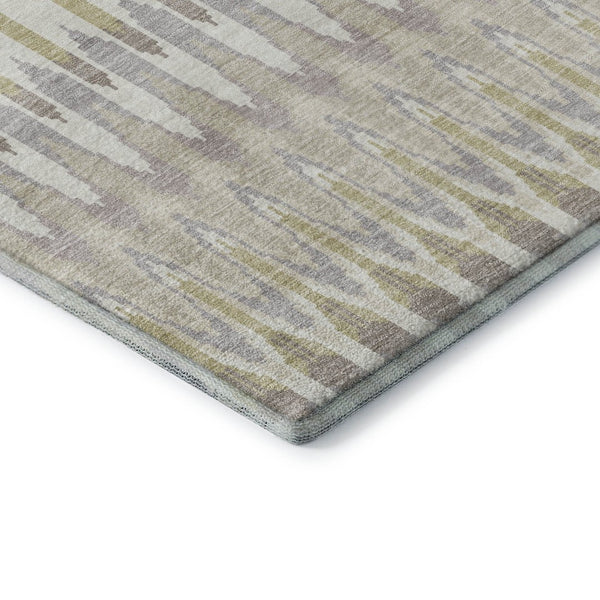 HomeRoots 8' X 10' Southwestern Washable Area Rug in Beige, Gold & Gray with UV Protection for High Traffic Homes 668209