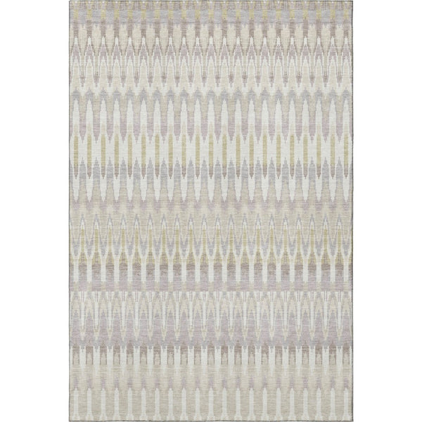 HomeRoots 8' X 10' Southwestern Washable Area Rug in Beige, Gold & Gray with UV Protection for High Traffic Homes 668209