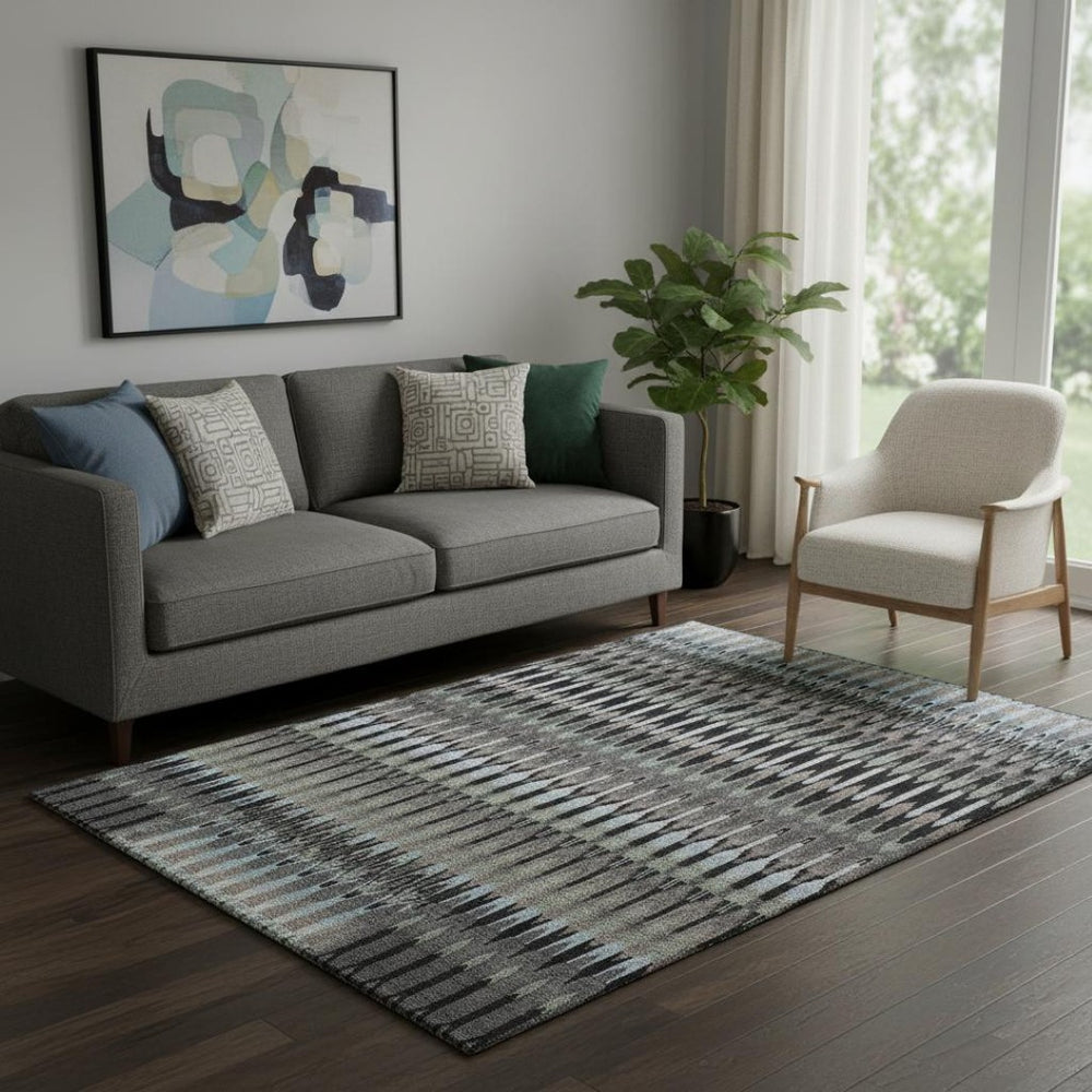 HomeRoots 5' X 8' Southwestern-Inspired Washable Area Rug with UV Protection, Stain Resistance & Felt Backing 668213