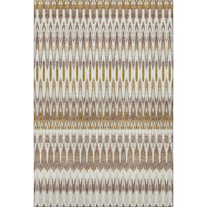 HomeRoots 5' Southwestern Washable Area Rug in Brown, Ivory & Beige - UV Protected, Stain-Resistant Design 668219
