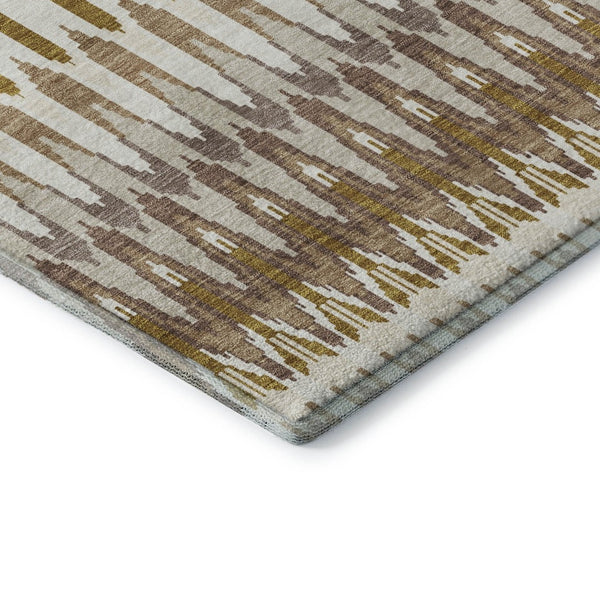 HomeRoots 8' Southwestern Round Area Rug in Brown, Ivory & Beige – Durable, Washable, UV Protected Design 668220