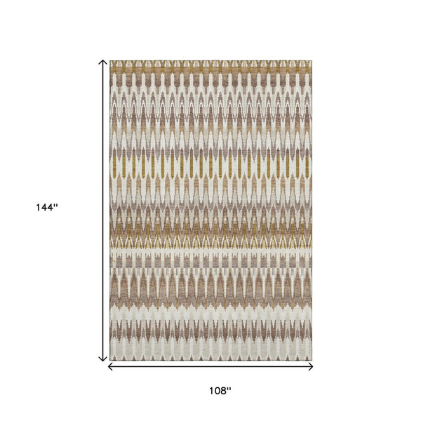 HomeRoots 9' Southwestern Washable Area Rug - Durable, UV-Protected, Stain-Resistant in Earthy Tones for Homes 668222