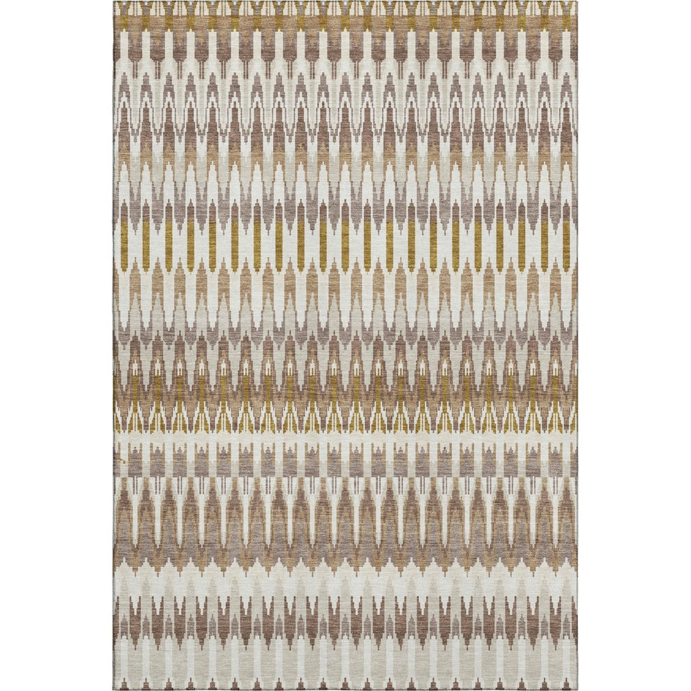 HomeRoots 9' Southwestern Washable Area Rug - Durable, UV-Protected, Stain-Resistant in Earthy Tones for Homes 668222