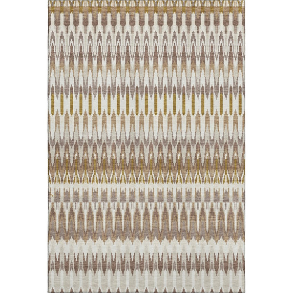 HomeRoots 10' Brown Ivory & Beige Southwestern Area Rug – Washable, UV-Protected, Stain-Resistant Design! 668223