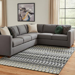 HomeRoots 9' X 12' Southwestern Washable Area Rug in Charcoal Beige & Gray - Durable, Stain Resistant & UV Protected 668228