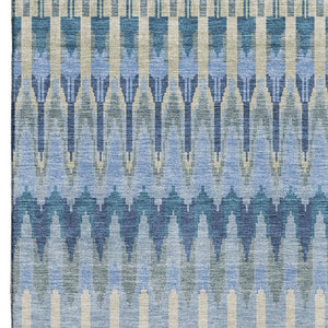 HomeRoots 5' X 8' Southwestern Washable Area Rug in Denim Blue & Gray - UV Protected, Durable & Stylish 668231