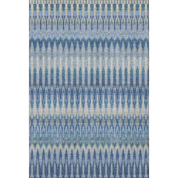 HomeRoots 8' X 10' Southwestern Denim Blue & Gray Area Rug - UV Protected, Stain-Resistant, Easy Care! 668233