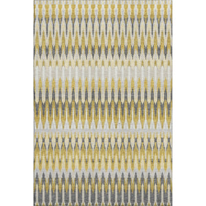 HomeRoots 10' X 14' Southwestern Washable Area Rug in Gold, Gray & Beige - UV Protected for Active Homes 668241
