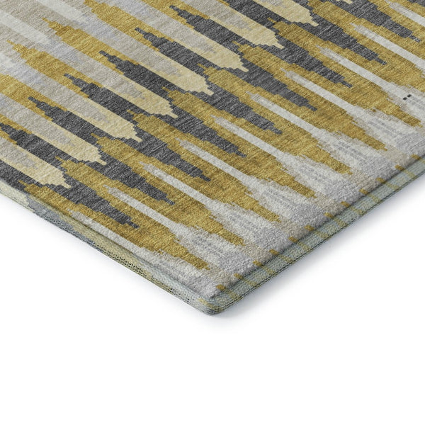 HomeRoots 10' X 14' Southwestern Washable Area Rug in Gold, Gray & Beige - UV Protected for Active Homes 668241